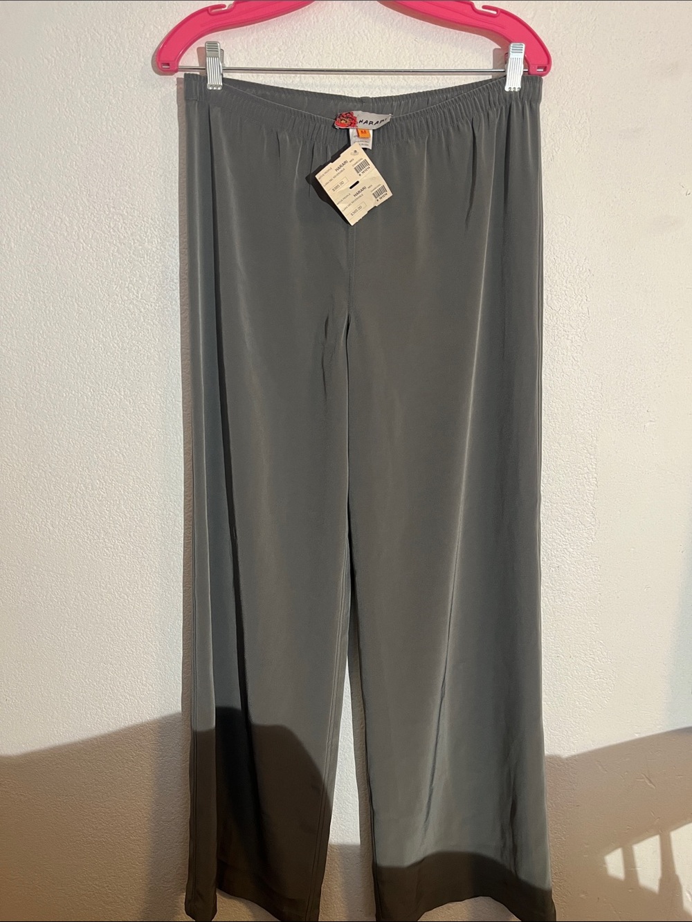 HARARI Wide-Leg Elastic Waist Pants in Gray